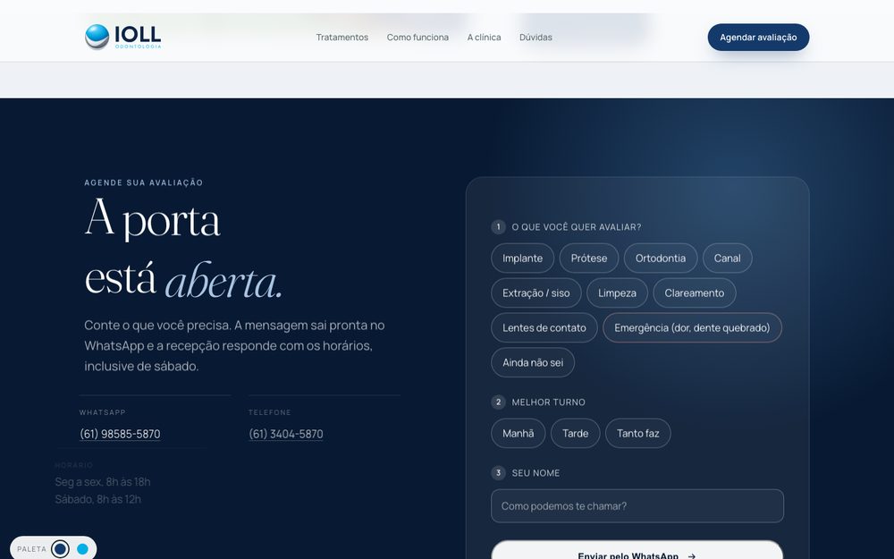 Formulário de agendamento do site da IOLL: o que avaliar, melhor turno e nome