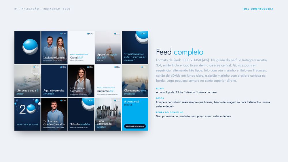 Página do manual com o feed completo do Instagram da IOLL