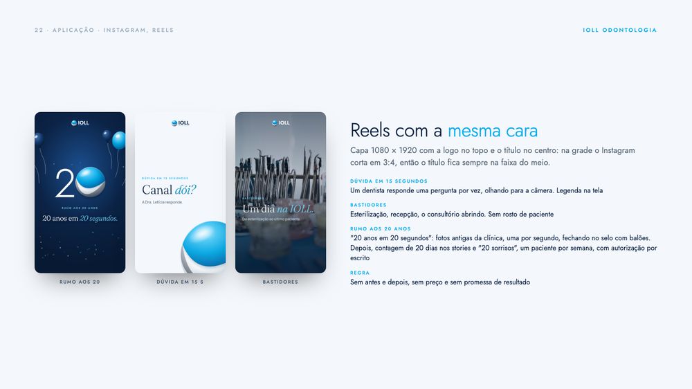 Página do manual com as capas dos reels da IOLL