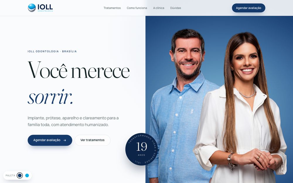 Site da IOLL na paleta escura